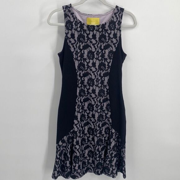 Anthropologie Maeve Sirena Lavender and Black Lace Dress Small - Picture 3 of 10